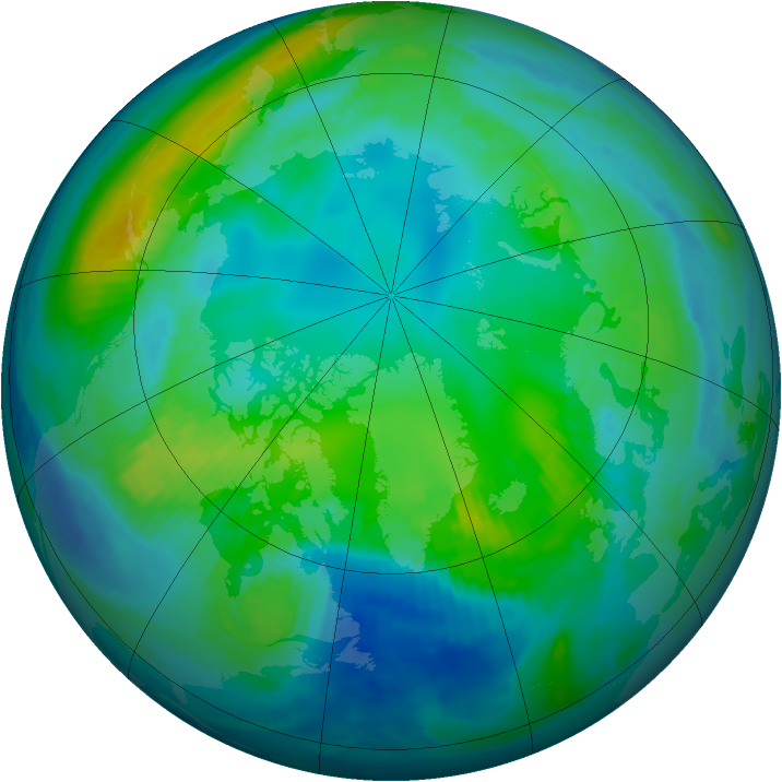 Arctic ozone map for 04 November 1999